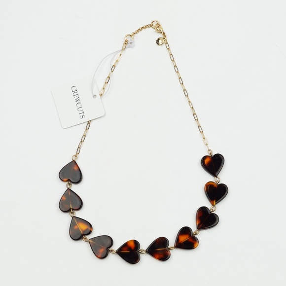 New JCREW Crewcuts Girls' Tortoise Shell Heart Necklace in Vinyl Tort Multi $23 - Picture 2 of 2